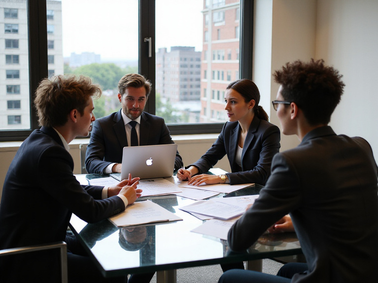 Business meeting with legal documents